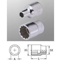 Genius Tools 433821 1/2"-os 12 lapú dugókulcs fej, 21 mm termék fő termékképe