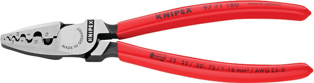 Krimpelő fogó, félkerek profil 0,25-16 mm2, AWG24-6, érvéghüvelyhez termék fő termékképe