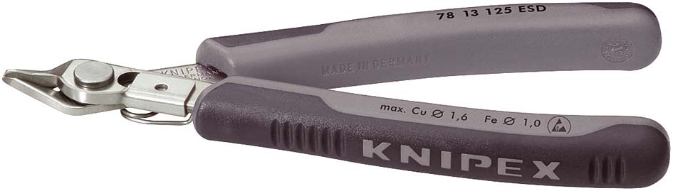 Elektronikai oldalcsípő fogó, Super-Knips, ESD 125 mm/0,2-1,6 mm, INOX termék fő termékképe