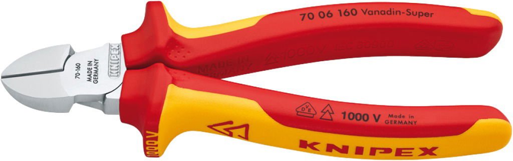 KNIPEX Szigetelt oldalcsípő fogó, kétkomponensű nyél 140 mm, 1000V termék fő termékképe