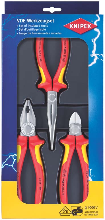 Szigetelt fogó készlet, ablakos dobozban 1000V 3 részes (0306,2616,7006) termék fő termékképe