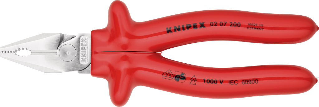 KNIPEX Szigetelt egyetemes fogó, mártott nyél 1000V 225 mm termék fő termékképe