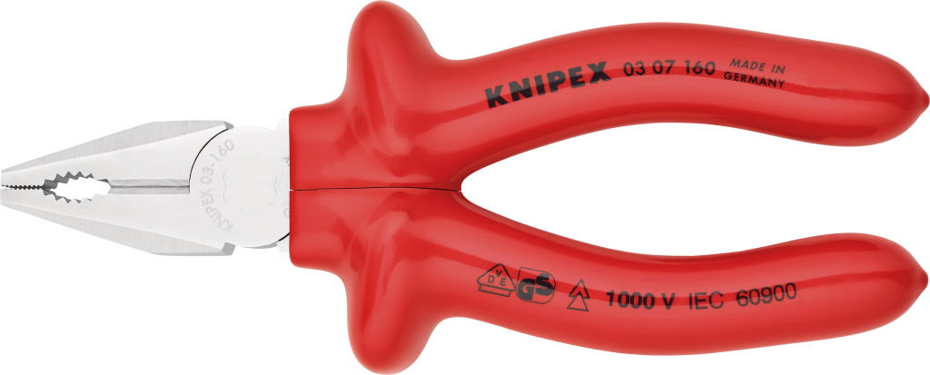 KNIPEX Szigetelt egyetemes fogó, mártott nyél 1000V 160 mm termék fő termékképe