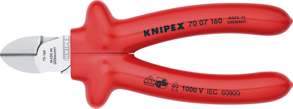 KNIPEX Szigetelt oldalcsípő fogó, mártott nyél 1000V 180 mm termék fő termékképe