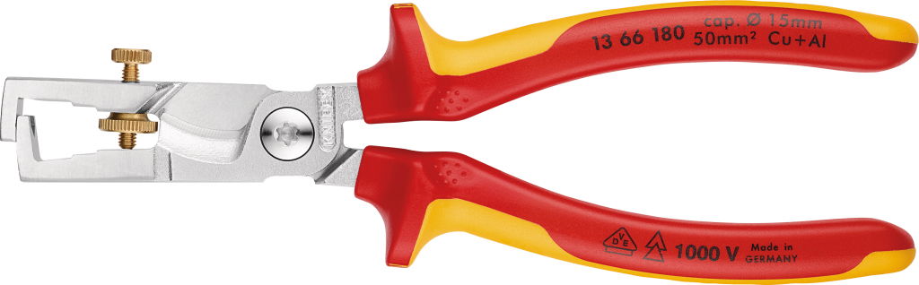 Szigetelt huzalcsupaszító fogó, kábelvágóval,StriX 180 mm, 10 mm2-ig/50mm2, kétkomponensű nyél termék fő termékképe