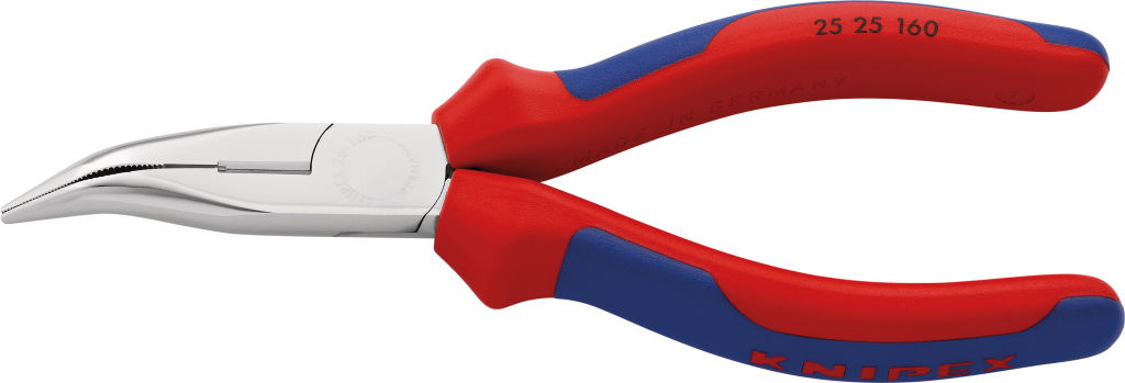 Félkerekcsőrű fogó hajlított, króm.fej, kétk.nyél 160 mm, 40°-os, vágóéllel termék fő termékképe