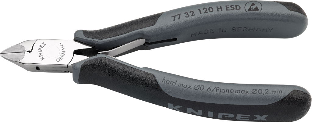 Elektronikai oldalcsípő fogó, keményfém éllel, ESD 120 mm/0,2-1,0 mm termék fő termékképe