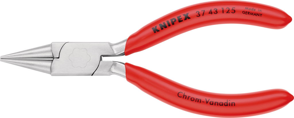 Finommechanikai fogó, kerek fej, PVC nyél 125 mm termék fő termékképe