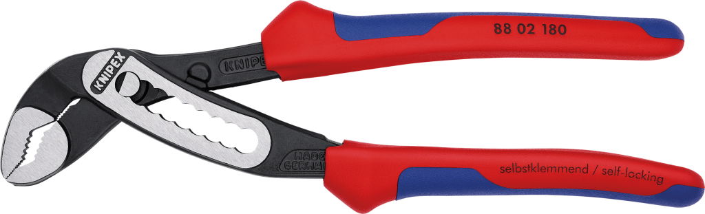 Autóvízpumpa fogó, Alligator, kétkomponensű nyél 180 mm /30 mm, polírozott termék fő termékképe