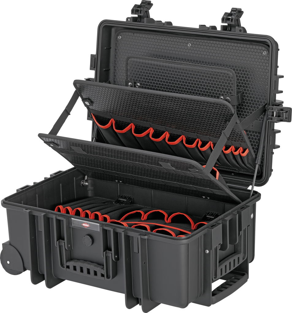 Szerszámos koffer műanyag, üres, Robust45 609x 263x 428m, teleszkópos nyél Max. teherbírás: 35 kg termék fő termékképe