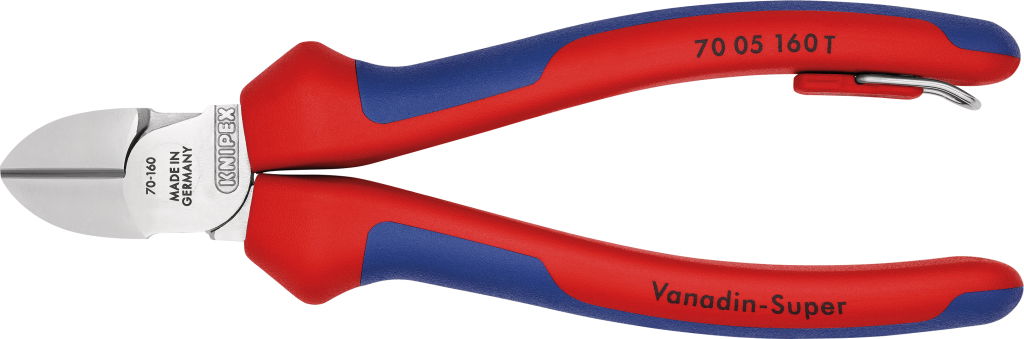 KNIPEX Oldalcsípő fogó, krómozott, kétkomponensű nyél 160 mm/2,0-4,0mm, leesés ellen biztosítható termék fő termékképe