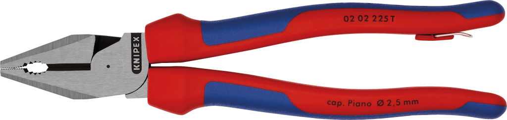 KNIPEX Egyetemes fogó erő, kétkomponensű nyél 225 mm, polírozott fej, leesés ellen biztosítható termék fő termékképe