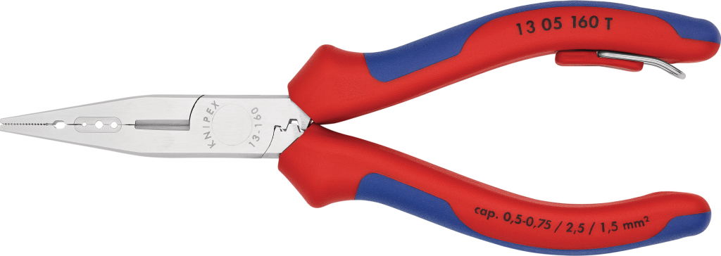 Huzalozó fogó, krómozott fej, kétkomponensű nyél 160 mm, 0,5-2,5 mm2, AWG10/12/14, leesés ellen biz termék fő termékképe