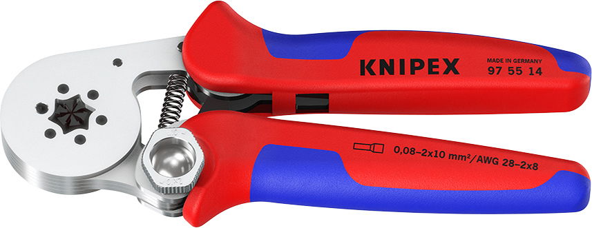 Önbeálló krimpelő fogó, 6 tüskés, krómozott fej 0,08-10mm2, AWG28-8 érvéghüvelyhez iker érvéghüvelyhez 2x 10mm2-ig termék fő termékképe