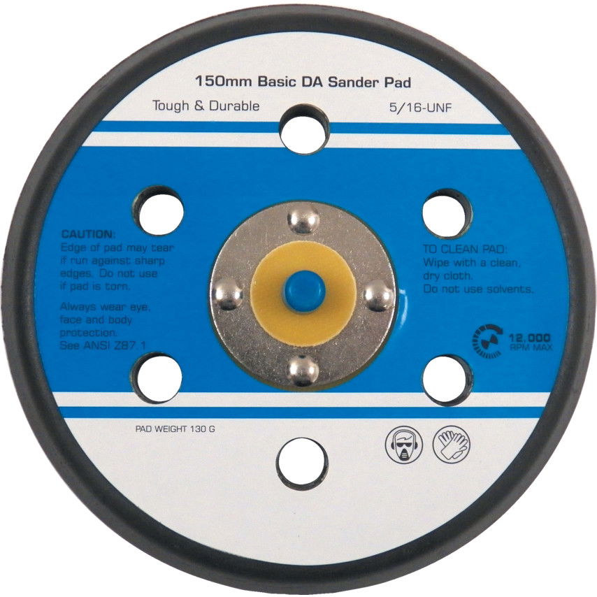 Rugalmas alaptárcsa öntapadós 150 MM-ES csiszolótárcsához 5/16"UNF külső menettel, 6 PORELSZÍVÓ furattal termék fő termékképe