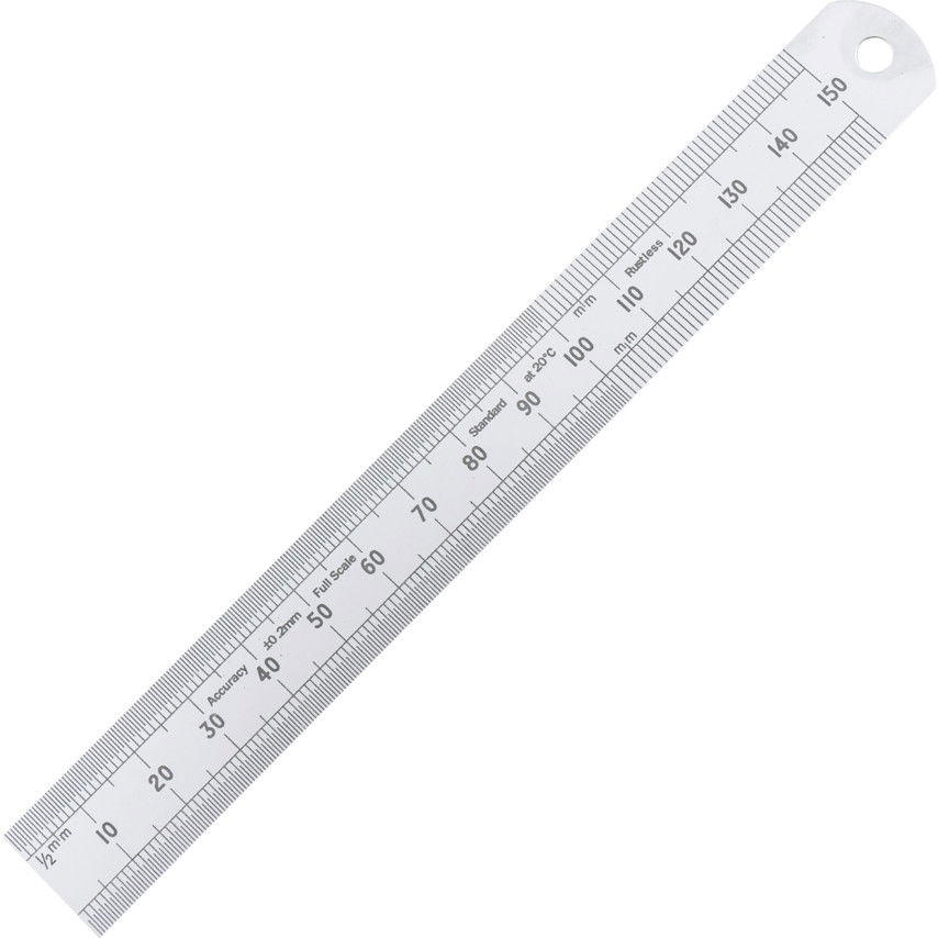 150mm merev rozsdamentes vonalzó lekerekített véggel termék fő termékképe