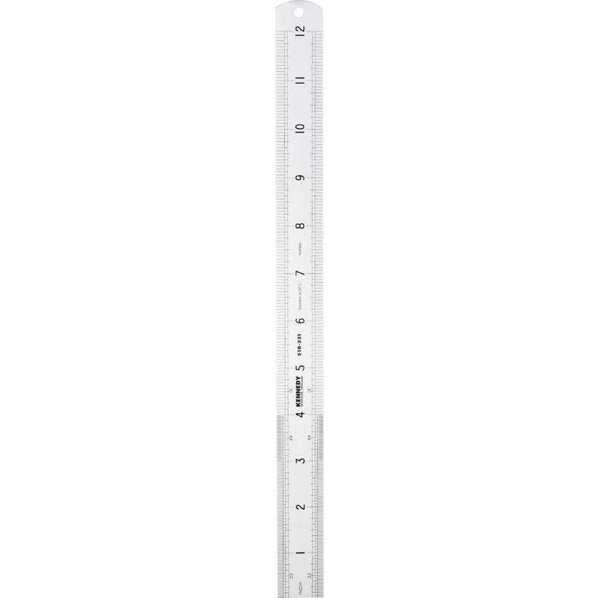 300mm/12" merev rozsdamentes vonalzó lekerekített véggel termék fő termékképe