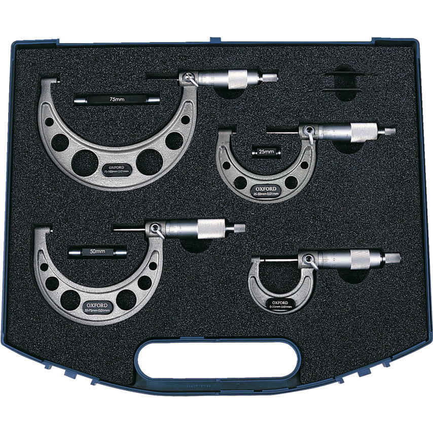 Oxford 0-100mm 4 db-os külső mikrométer készlet termék fő termékképe
