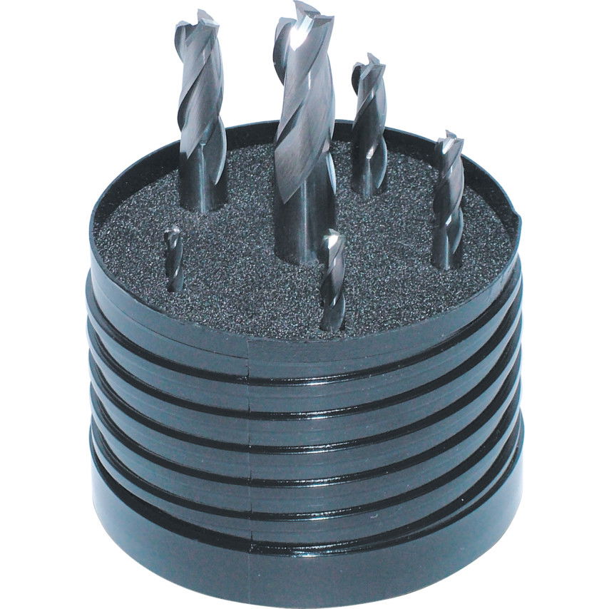 Háromélű hengeres szárú tömör keményfém hosszlyukmarók 3-10mm (6 db-os készlet) termék fő termékképe