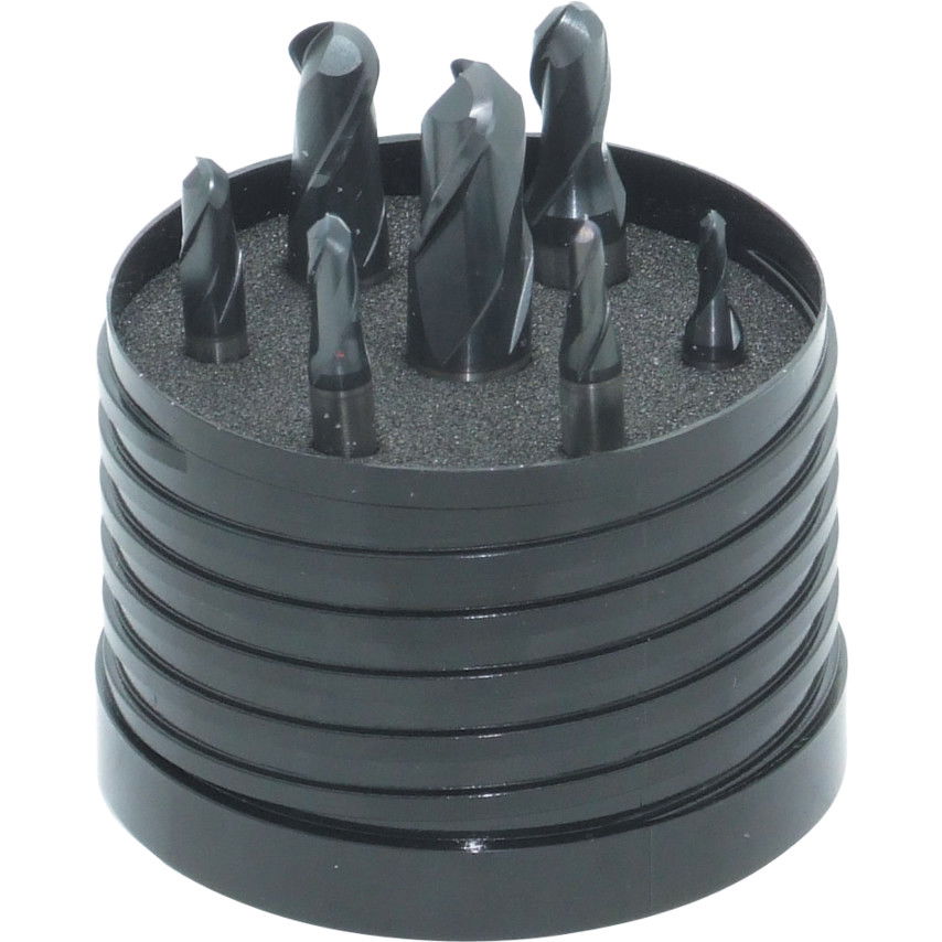 7 db-os 3-12mm kétélű Weldon-száras HSS-E-PM rádiuszos hosszlyukmaró készlet PP bevonattal termék fő termékképe