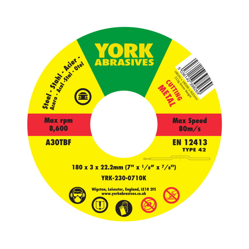 180x3x22.23 A30TBF vágókorong, T42 termék fő termékképe