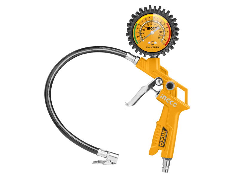 INGCO Kerékfúvató pisztoly nyomásmérővel 0-8,5 bar 1/4" termék fő termékképe