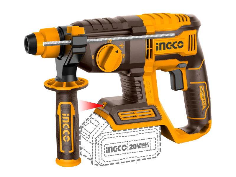 INGCO Akkus kombikalapács 2,0 J SDS-Plus szénkefe nélküli 20 V (akku és töltő nélkül) termék fő termékképe