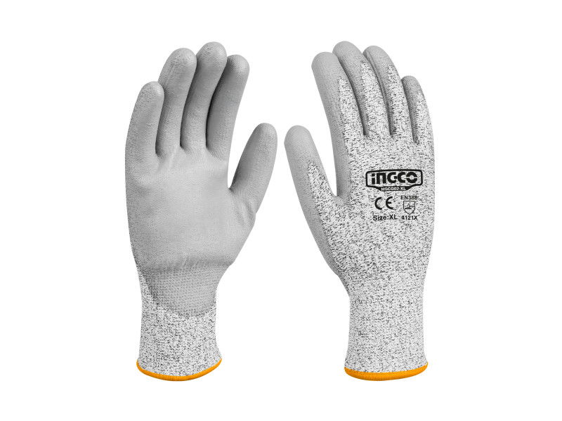 INGCO Munkavédelmi kesztyű XL vágásbiztos PU mártott 3/C termék fő termékképe
