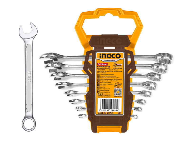 INGCO Csillag-villáskulcs készlet 8 részes 6-19 mm CrV termék fő termékképe