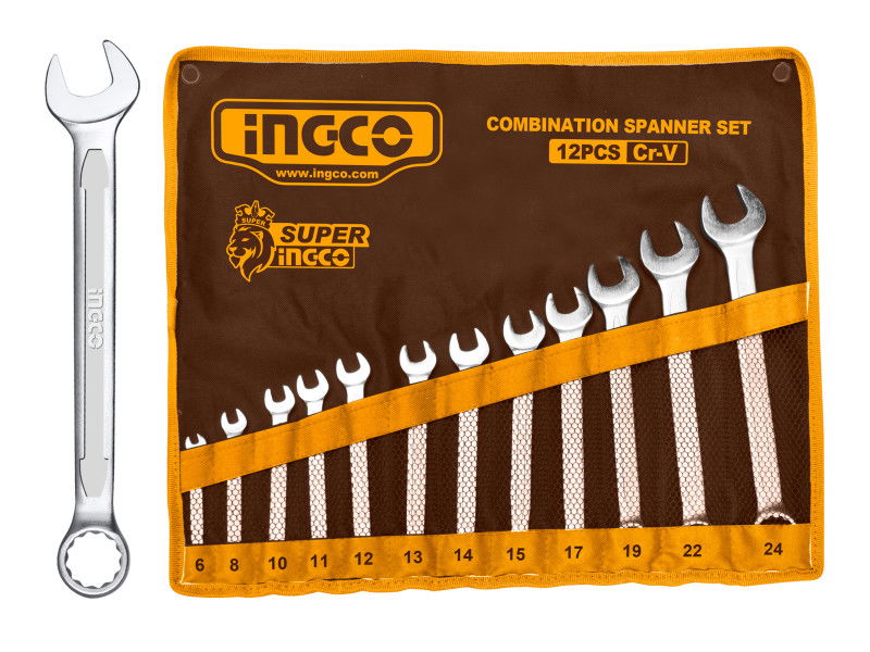 INGCO Csillag-villáskulcs készlet 12 részes 6-24 mm CrV termék fő termékképe