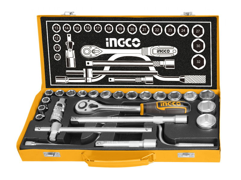 INGCO Dugókulcs készlet 24 részes 1/2" 10-32 mm CrV termék fő termékképe