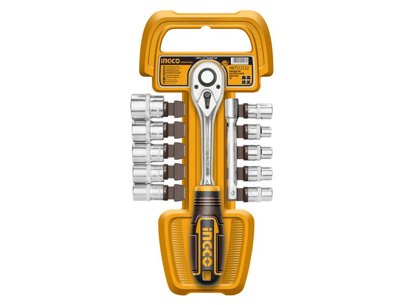 INGCO Dugókulcs készlet 12 részes 1/2" 10-24 mm CrV termék fő termékképe