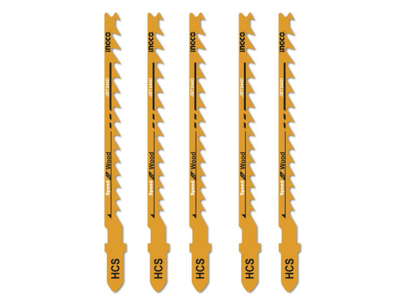 INGCO Dekopírfűrészlap fára 100/74 mm 6 TPI íves vágás HCS (5 db) termék fő termékképe