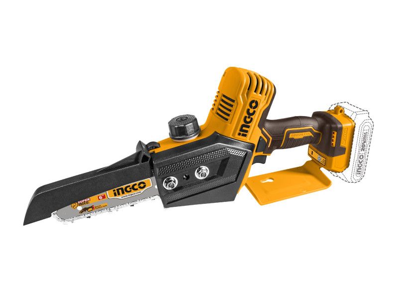 INGCO Akkus láncfűrész 150 mm szénkefe nélküli 20 V (akku és töltő nélkül) termék fő termékképe