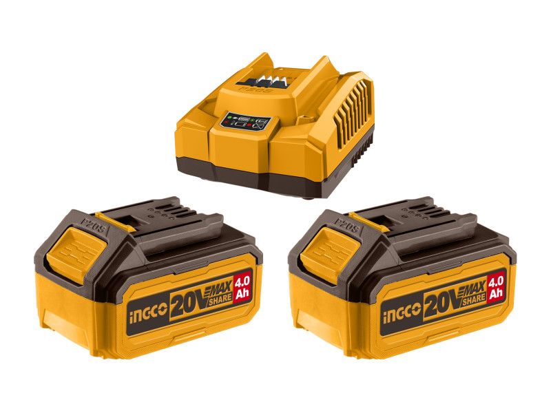 INGCO Akkumulátor és töltő szett (2 x 4,0 Ah akku + 4,0 A töltő) termék fő termékképe
