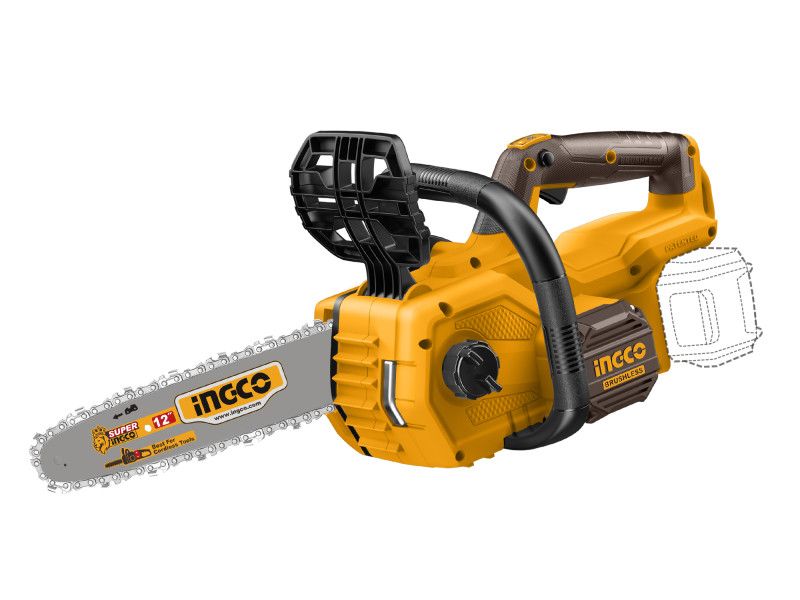 INGCO Akkus láncfűrész 300 mm szénkefe nélküli 20 V (2 x 4,0 Ah akku + töltő) termék fő termékképe