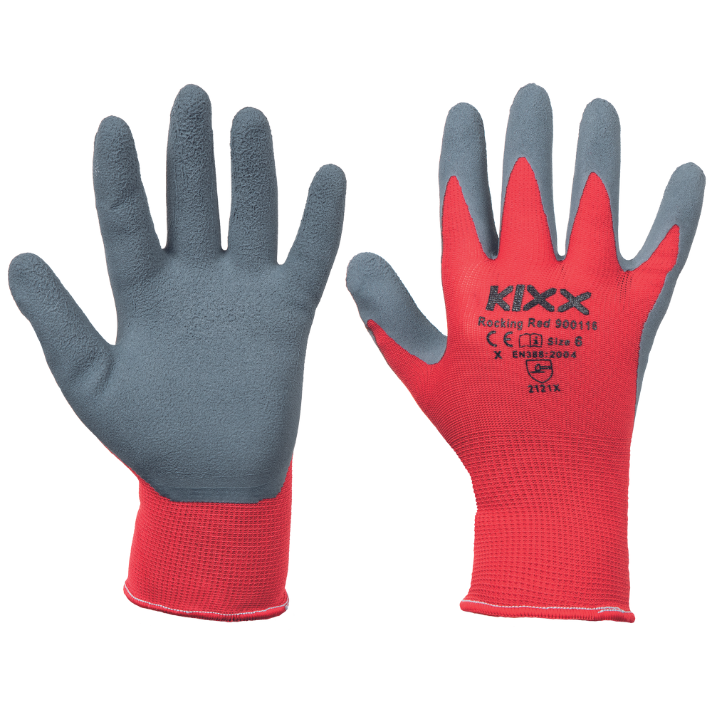 CERVA ROCKING RED kesztyű nyl, latex tenyérrel termék fő termékképe