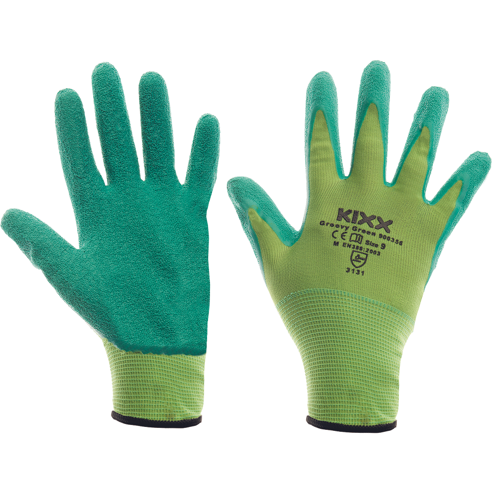 CERVA GROOVY GREEN kesztyű nyl, latex tenyérrel termék fő termékképe