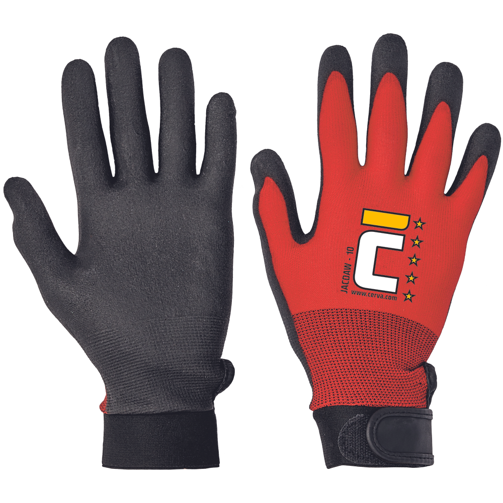 CERVA JACDAW piros mártott nylon kesztyű termék fő termékképe