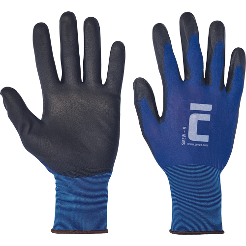 CERVA SMEW fekete kesztyű nyl-18G/PU tenyér termék fő termékképe