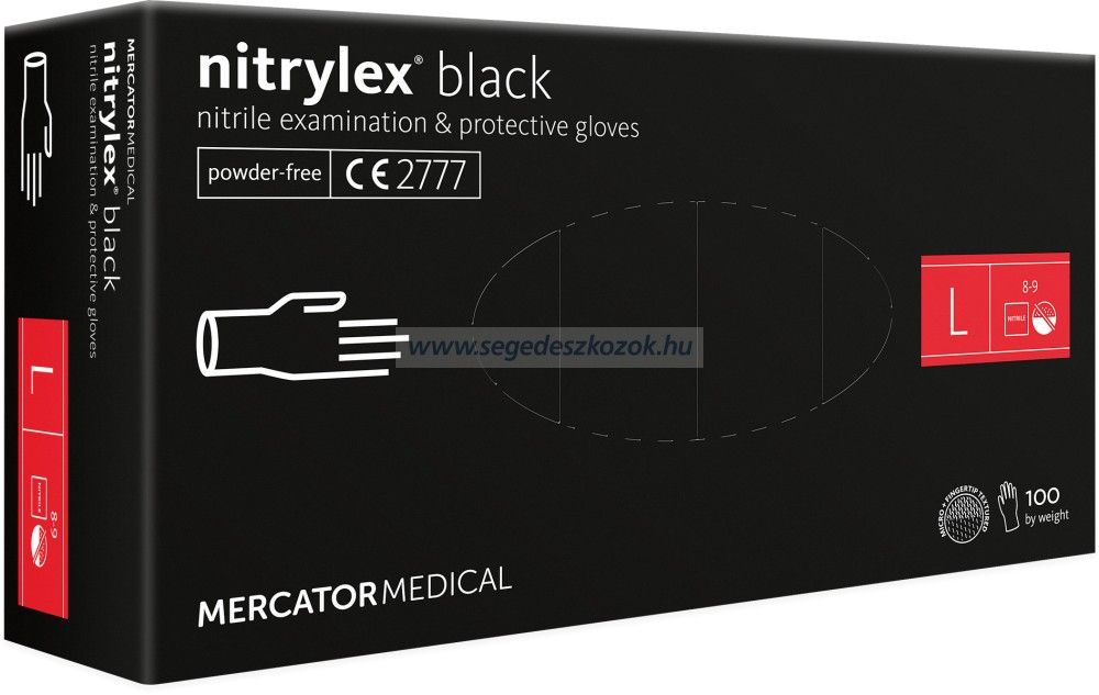 MERCATOR Nitrylex Black nitril gumikesztyű fekete termék fő termékképe