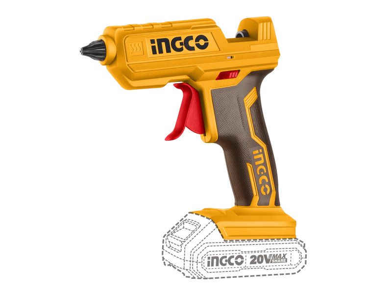 INGCO Akkus ragasztópisztoly 11 mm 20 V (akku és töltő nélkül) termék fő termékképe