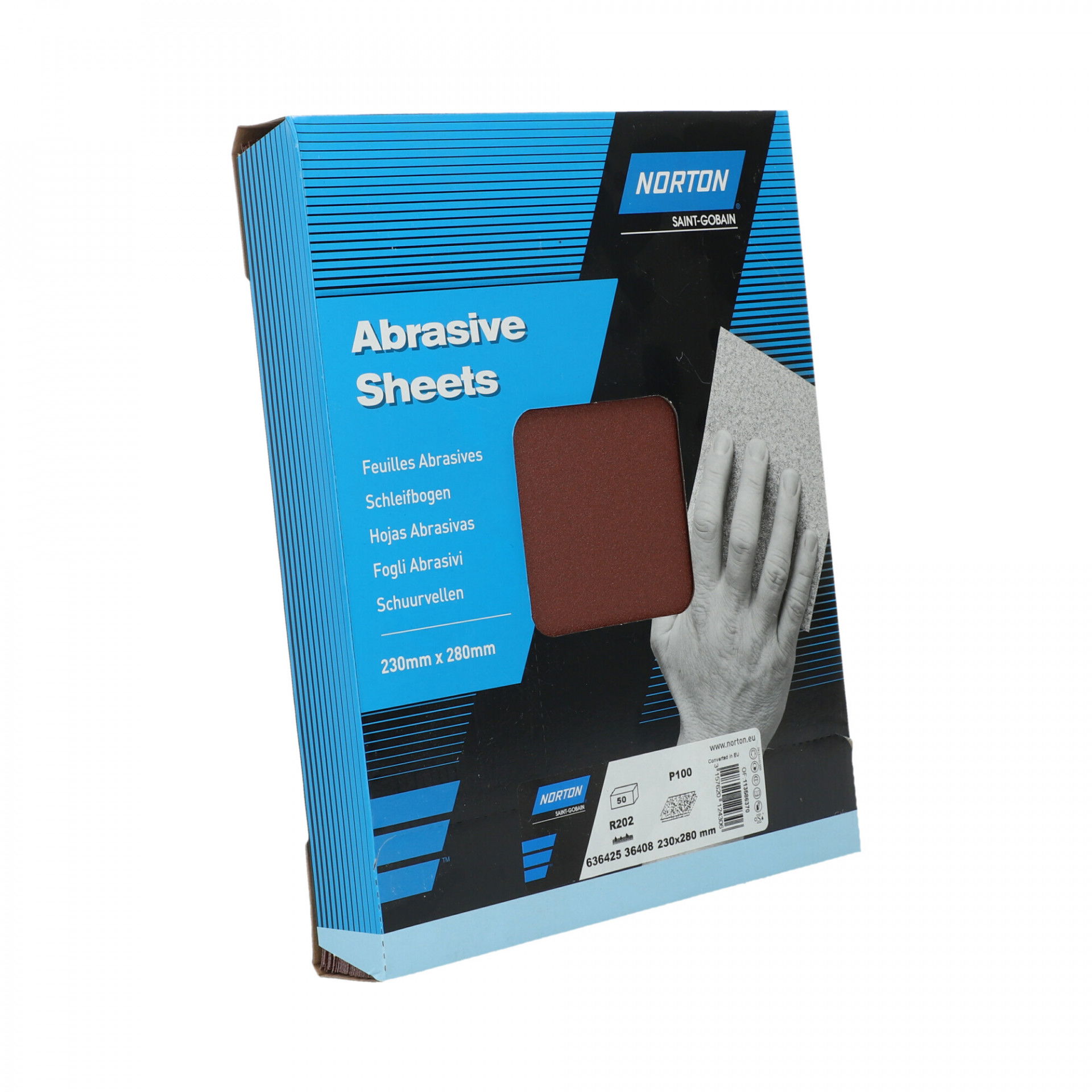 Norton R202 flexibilis csiszolóvászon 230x280mm P100, 50 db/csomag termék fő termékképe