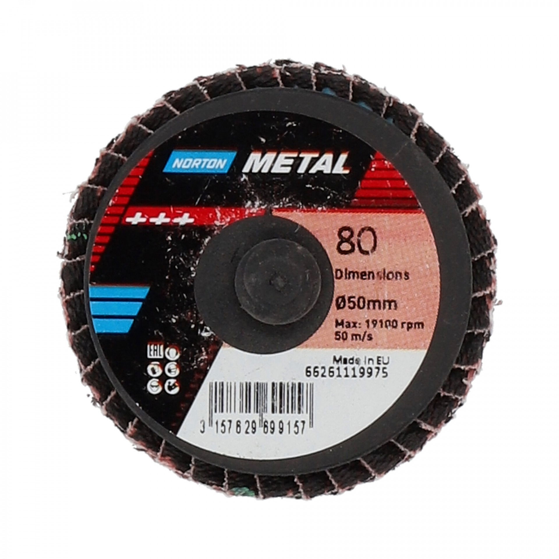 Norton Speedlok BDX R766 TR lamellás csiszolókorong Ø50mm P80, 10 db/csomag termék fő termékképe