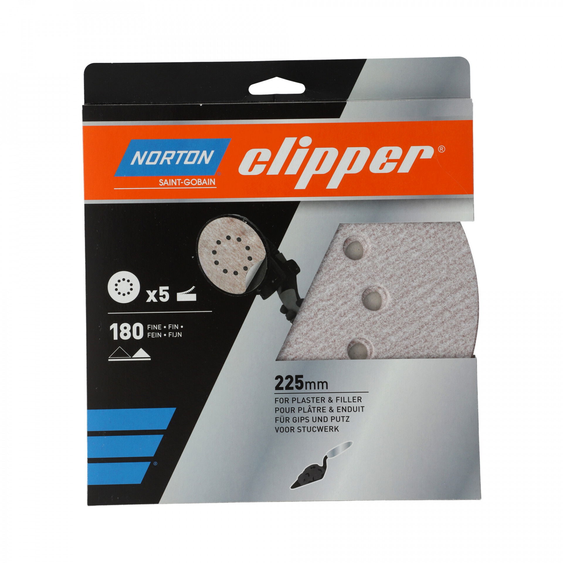 Norton Clipper A275 eltömődés mentes csiszolókorong Ø225mm P180, 5 db/csomag termék fő termékképe