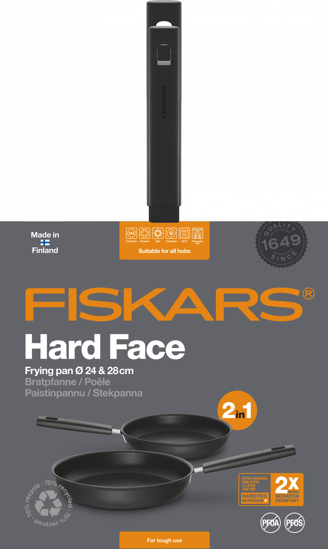 Fiskars Hard Face serpenyő készlet, 2 részes termék fő termékképe