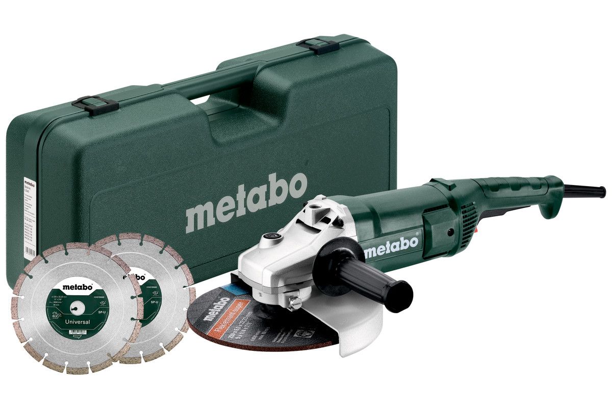 METABO WE 2200-230 SET sarokcsiszoló (műanyag hordtáskában) + 2 db vágótárcsa termék fő termékképe